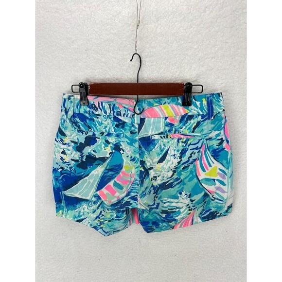 Lilly Pulitzer Callahan Shorts Women’s 0 Sparkling Blue Hey Bay Bay 5” Inseam - Picture 7 of 10